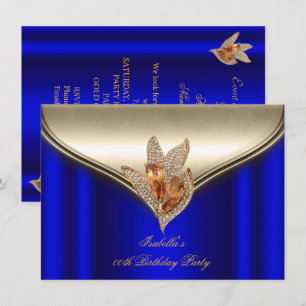 Elegantes königsblaues Bronze braunes Gold Party Einladung