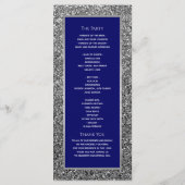 Elegantes königsblaues Hochzeitsprogramm Programm (Rückseite)