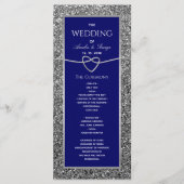 Elegantes königsblaues Hochzeitsprogramm Programm (Vorderseite)