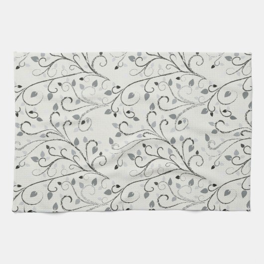 Elegantes Kontrastblatt Geschirrtuch (Horizontal)