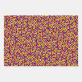 Elegantes, konzentrisches Zirkelmuster Geschenkpapier Set