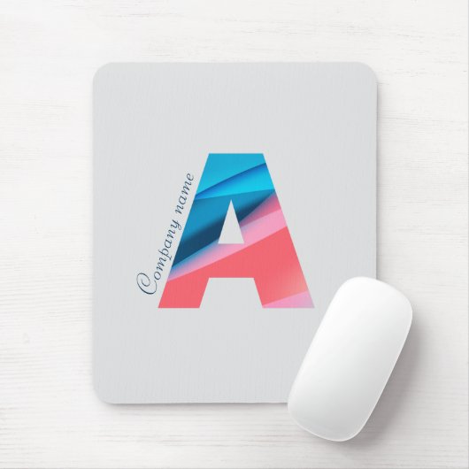 Elegantes korallenblaues Monogramm mit Buchstabe A Mousepad (Mit Mouse)