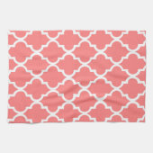 Elegantes Korallenfliesen-Muster Handtuch (Horizontal)