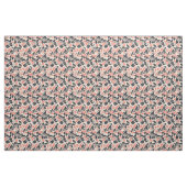 Elegantes Korallenmuster und schwarzes Leaf-Muster Stoff (Yard (91,4 cm))