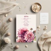 Elegantes Korallenriff und rosa Dahlia Bridal Einladung