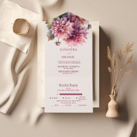 Elegantes Korallenriff und rosa Dahlia Hochzeit