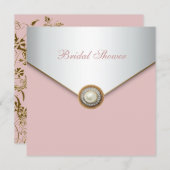 Elegantes Korallenrosa Brautparty Einladung (Vorne/Hinten)