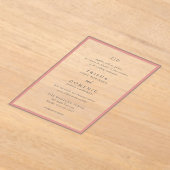 Elegantes Korallenrosa Monogramm Moderne Hochzeit Acryleinladungen (Ablage )