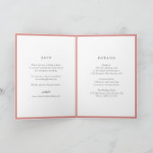 Elegantes Korallenrosa Monogramm Moderne Hochzeit Einladung (Innenseite)