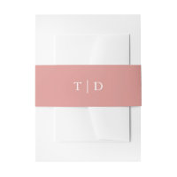 Elegantes Korallenrosa Monogramm Moderne Hochzeit