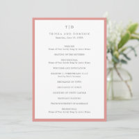 Elegantes Korallenrosa Monogramm Moderne Hochzeit