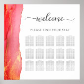 Elegantes Korallenrosa Seekarte Poster (Vorne)