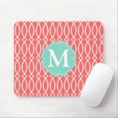 Elegantes korallenrotes modernes Gitter Mousepad (Mit Mouse)