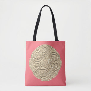 Elegantes korallenrotes Rosa und Goldmetallisches Tasche