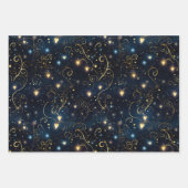 Elegantes kosmisches Herz in Blau und Gold Geschenkpapier Set (Vorderseite 3)