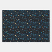 Elegantes kosmisches Herz in Blau und Gold Geschenkpapier Set (Vorderseite 2)