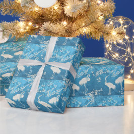Elegantes Kranichkunstmuster | Farbige Kranichvöge Geschenkpapier