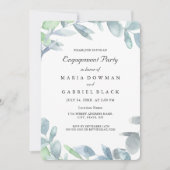 Elegantes Kranz botanisches Blattwerk. Verlobung Einladung (Vorderseite)