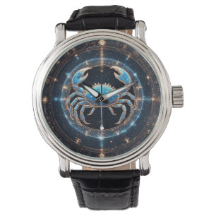 Elegantes Krebs-Sternzeichen Armbanduhr