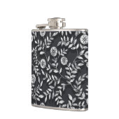 Elegantes Kreidetafel-Blumenmuster Flachmann (Links)
