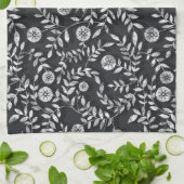Elegantes Kreidetafel-Blumenmuster Geschirrtuch (Gefaltet)
