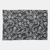 Elegantes Kreidetafel-Blumenmuster Geschirrtuch (Horizontal)