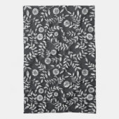 Elegantes Kreidetafel-Blumenmuster Geschirrtuch (Vertikal)