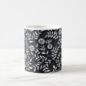 Elegantes Kreidetafel-Blumenmuster Kaffeetasse (Mittel)