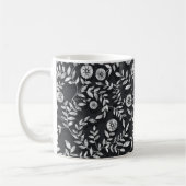 Elegantes Kreidetafel-Blumenmuster Kaffeetasse (Links)