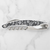Elegantes Kreidetafel-Blumenmuster Kellnermesser (Rückseite)