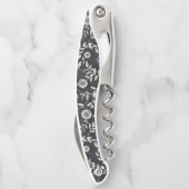Elegantes Kreidetafel-Blumenmuster Kellnermesser (Rückseite)