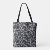 Elegantes Kreidetafel-Blumenmuster Tasche (Rückseite)