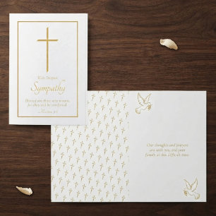 Elegantes Kreuz Beileid Folienkarte