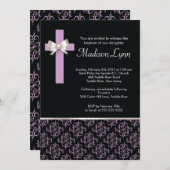 Elegantes Kreuz-Damasketball| Weihnachten Einladung (Vorne/Hinten)