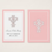 Elegantes Kreuz in rosa Fantasiekarte (Vorne & Hinten)