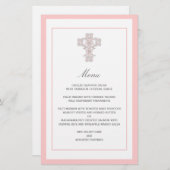 Elegantes Kreuz in rosa Menüseite (Vorne/Hinten)