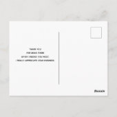 Elegantes Kreuz mit rosa Blume Danke Postkarte (Rückseite)