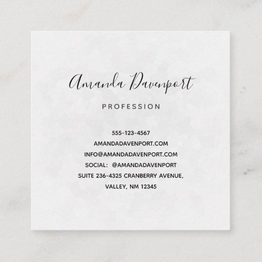 Elegantes Kreuz mit rosa Blume Quadratische Visitenkarte (Rückseite)