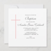 Elegantes Kreuz Rosa Einladung (Vorderseite)