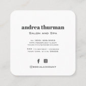 Elegantes Kristallglas Perlmutt Quadratische Visitenkarte (Rückseite)