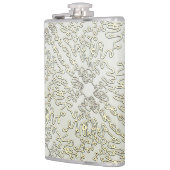 Elegantes Kritzelmuster in Gold & Silber Flachmann (Links)