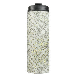 Elegantes Kritzelmuster in Gold & Silber Thermosbecher