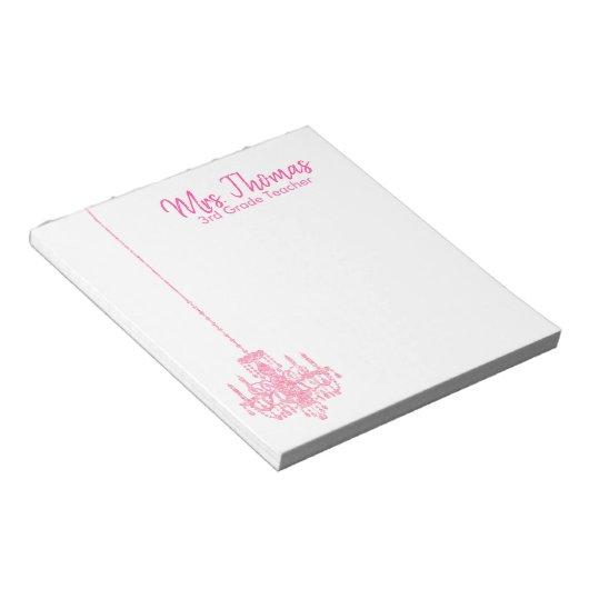 Elegantes Kronier Notepad (Rosa) Notizblock (angewinkelt)