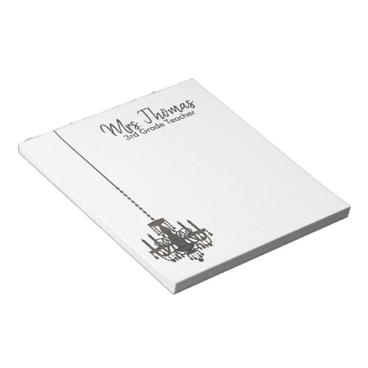 Elegantes Kronier Notepad (schwarz) Notizblock (angewinkelt)