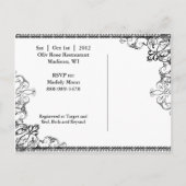 Elegantes Kronleuchter und Schnörkel Brautparty Einladungspostkarte (Rückseite)