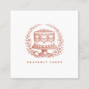 Elegantes Kuchenbäckerei-Logo Quadratische Visitenkarte