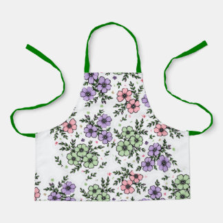 Elegantes Küchenschürzenmuster mit Blumen und leuc Schürze
