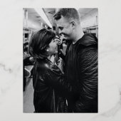 Elegantes kühnes Art Deco Foto Save the Date Gold Folieneinladung (Rückseite)