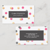 elegantes Küken-Imitat-Goldgrauer rosa Confetti Visitenkarte (Vorne/Hinten)