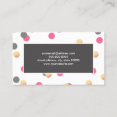 elegantes Küken-Imitat-Goldgrauer rosa Confetti Visitenkarte (Rückseite)